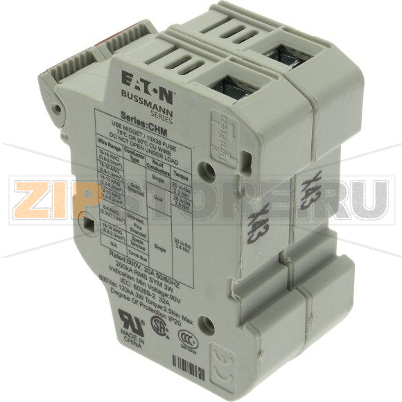 Держатель предохранителя, 32 A, AC 690 В, 10x38 мм, 1P + N, UL, IEC Eaton 1P 10X38MFH30A 600V Mid 