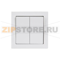 Выключатель двухклавишный 16 А, 230 В, IP44, однополюсный, белый ABB 2TKA000173G1