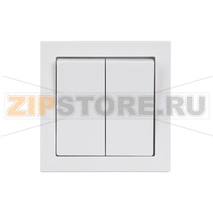 Выключатель двухклавишный 16 А, 230 В, IP44, однополюсный, белый ABB 2TKA000173G1 