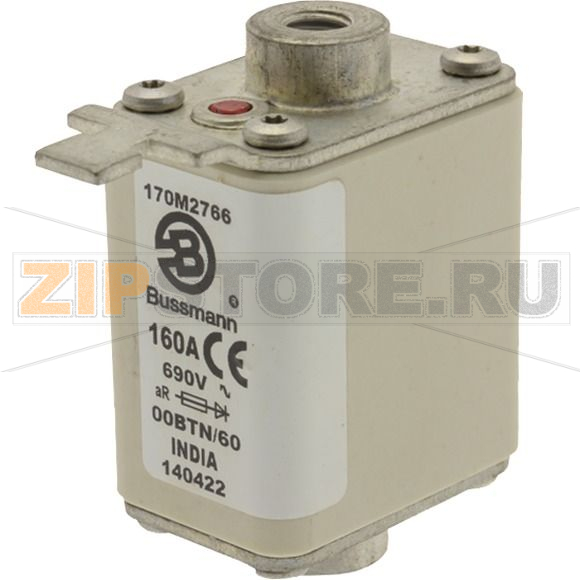 Предохранитель, 160 A, AC 690 В, 200 кА, size 00, 30x62x64 мм, aR, IEC Eaton FUSE 160A 690V 00B 