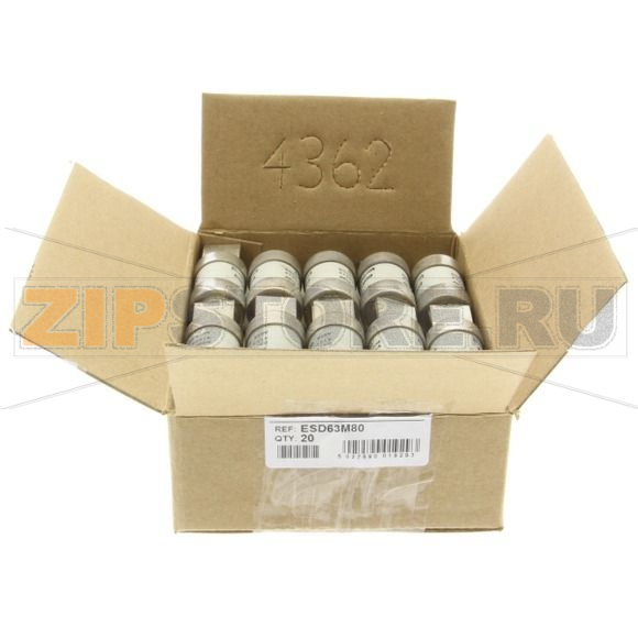 Предохранитель, 63 A, AC 415 В, 80 кА, BS88/F2, 18x68 мм, gL/gG, BS Eaton 63AMP 415V AC INDUSTRIA 
