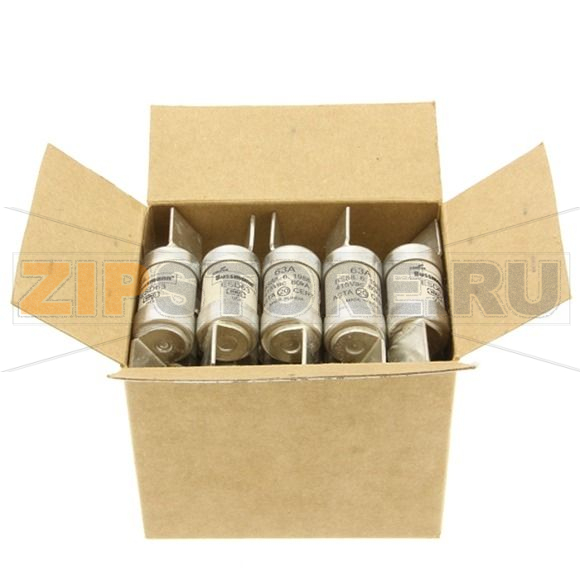 Предохранитель, 63 A, AC 415 В, 80 кА, BS88/F2, 18x68 мм, gL/gG, BS Eaton 63AMP 415V AC INDUSTRIA 