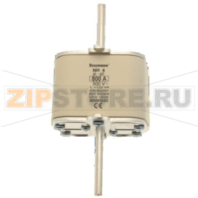 Предохранитель, 800 A, AC 500 В, 120 кА, NH4, gL/gG, IEC Eaton 500V 800A NH4 FUSE AG 