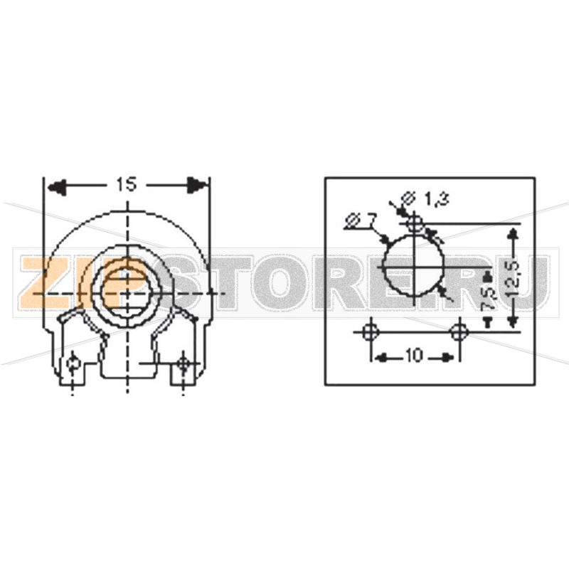 Резистор линейный 0.25 Вт, подстроечный, 100 Ом, 270°, 1 шт Piher PT15NV02-101A2020-S 