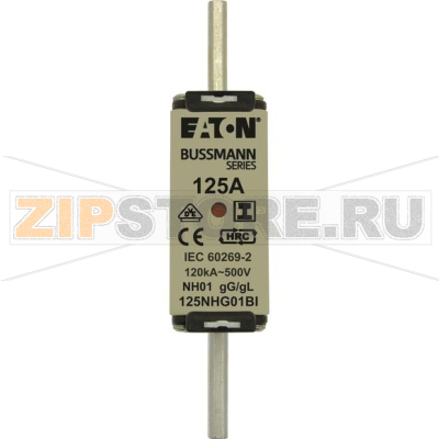 Предохранитель, 125 A, AC 500 В, 120 кА, NH01, gL/gG, IEC Eaton NH FUSE 125A 500V GL/GG SIZE 01 