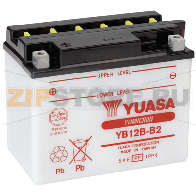 YUASA YB12B-B2 Мото аккумулятор Yuasa YB12B-B2 Напряжение АКБ: 12VЕмкость АКБ: 12Ah