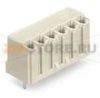 Розетка под пайку THT; 0.4 x 1.3 mm solder pin; прямые; Шаг контактов 5 мм; 5-пол.; светло-серые Wago 2092-1305/200-000