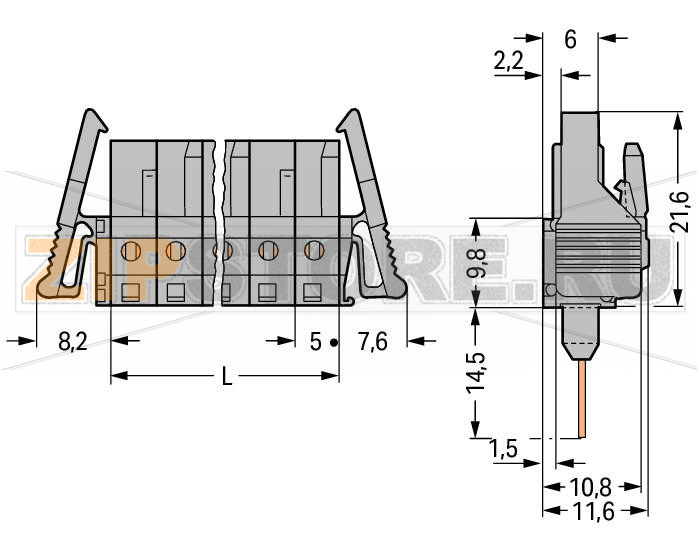 MCS MIDI Classic Розетка для клемм на рейку; 0.6 x 1 mm pins; прямые; Фиксирующий рычаг; Шаг контактов 5 мм; 19-пол.; серые Wago 232-149/005-000/039-000 Съемные соединители для клемм, монтируемых на рейку, оснащенные технологией CAGE CLAMP®Розетки с длинными контактными выводами подсоединяются к монтажным отверстиям клемм, монтируемых на DIN-рейку, серии 280Розетки имеют защиту от касания в неподключенном состоянии, что обеспечивает дополнительную безопасностьВозможны варианты кодировки...
