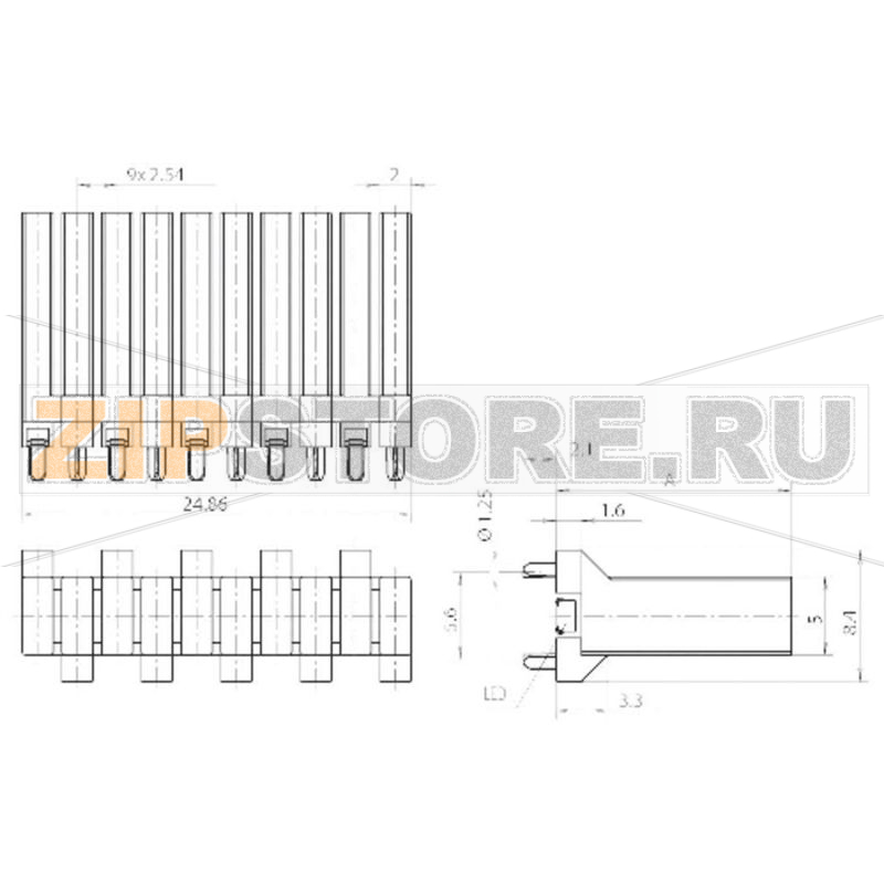 Светодиод волоконно-оптический, миниатюрный Mentor 1274.2020 