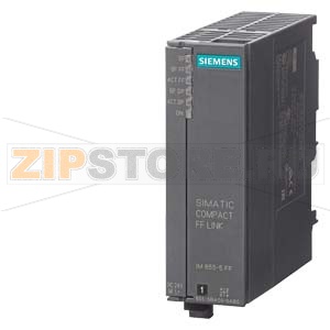 SIMATIC COMPACT FF LINK, КОМБИНИРОВАННОЕ УСТРОЙСТВО DP/FF И FF COUPLER, FOUNDATION FIELDBUS LINKMASTER, ФИЗИЧЕСКИЙ ИНТЕРФЕЙС К FOUNDATION FIELDBUS H1, ВСТРОЕННЫЙ БЛОК ПИТАНИЯ 500 МА, ПОДДЕРЖКА РЕЗЕРВИРОВАНИЯ, ВСТРОЕННАЯ ДИАГНОСТИКА, ШИРИНА 40 ММ, СТЕПЕНЬ 