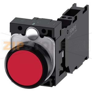 КНОПКА, 22MM, КРУГЛАЯ, ПЛАСТИК, КРАСНАЯ, ПЛОСКАЯ КНОПКА, КОНТАКТЫ МГНОВЕННОГО ДЕЙСТВИЯ, С ДЕРЖАТЕЛЕМ 1NO+1NC, ПРУЖИННЫЕ КЛЕММЫ, С ГРАВИРОВКОЙ ЛАЗЕРОМ, SYMBOL NUMBER ACC. TO, ISO7000 OR IEC60417 Siemens 3SU1100-0AB20-3FA0-Z&amp;nbsp;Y13 