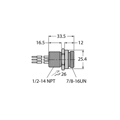 Фланец Turck RSFV 49-0.3M/14.5/C1117 