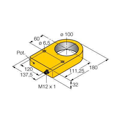 Датчик индуктивный Turck NI100R-S32XL-2LU-H1141/S950 