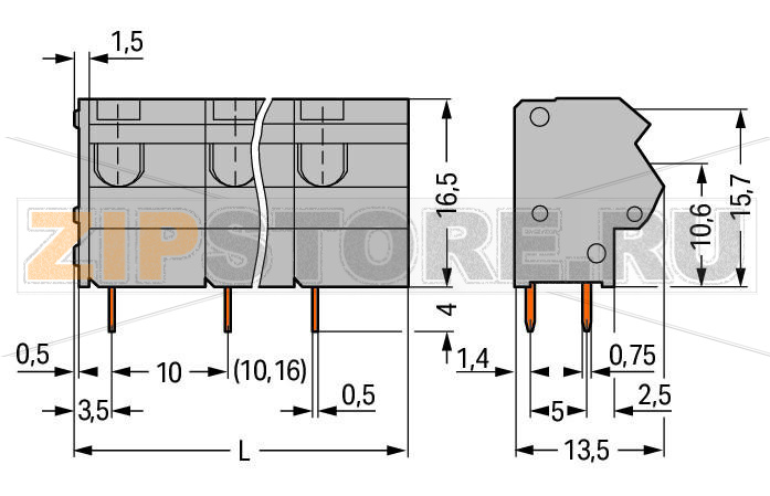 PCB terminal block; 2.5 mm; Pin spacing 10/10.16 mm; 9-pole; PUSH WIRE®; 2,50 mm; gray Wago 254-659 Клеммные колодки с зажимом PUSH WIRE®, приводимым в действие при помощи отвертки.Зажим одножильных проводников и тонкожильных проводников с наконечниками путем вставкиТестовый разъем для тестового штекера O 2 ммЭкономит место на печатной плате, всего 8,9 мм глубинойТакже доступны с 2-проводным соединением...