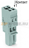 1-проводниковая розетка; 4 mm; 2-пол.; 4,00 mm; серые Wago 769-102