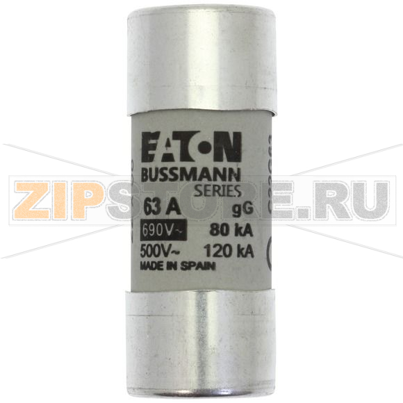 Предохранитель, 63 A, AC 690 В, 80 кА, 22x58 мм, gL/gG, IEC Eaton CYLINDRICAL FUSE 22x58 63A GG 