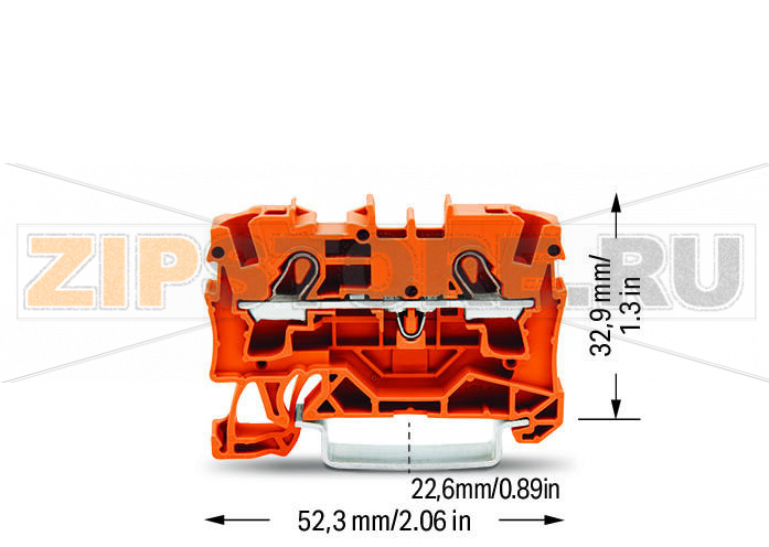 2-проводные проходные клеммы; 4 mm; подходят для исполнений Ex e II; боковая и центральная маркировка; для DIN-рейки 35 x 15 и 35 x 7,5; Push-in CAGE CLAMP®; 4,00 mm; оранжевые Wago 2004-1202 