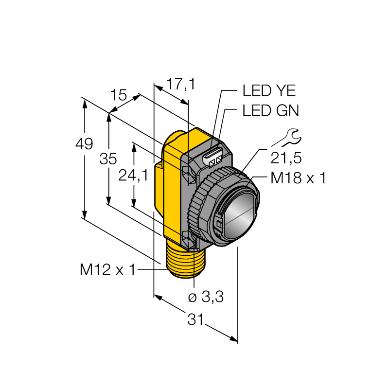 Датчик фотоэлектрический Turck QS18VP6FF150Q8 