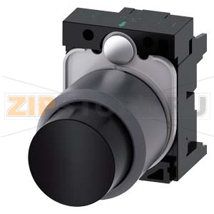 АКТУАТОР КНОПКИ С ВЫСОКИМ ФРОНТАЛЬНЫМ КОЛЬЦОМ (12MM), 22MM, КРУГЛ., ПЛАСТИК С МЕТАЛЛИЧЕСКИМ ФРОНТАЛЬНЫМ КОЛЬЦОМ, КНОПКА ЧЁРНАЯ ВЫСТУПАЮЩАЯ, БЕЗ ФИКСАЦИИ, С ДЕРЖАТЕЛЕМ Siemens 3SU1230-0FB10-0AA0 