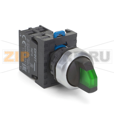 Переключатель 110-230 В, 2 положения, 1НЗ, IP65, зеленый Chint NP8-01XD/223 