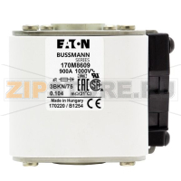 Предохранитель, 900 A, AC 1000 В, 125 кА, size 3, 74x92x76 мм, aR, IEC UL Eaton FUSE 900A 1000