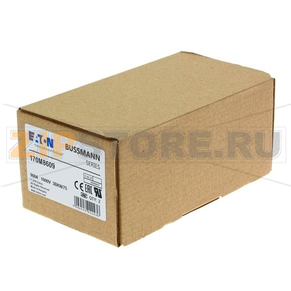 Предохранитель, 900 A, AC 1000 В, 125 кА, size 3, 74x92x76 мм, aR, IEC UL Eaton FUSE 900A 1000 