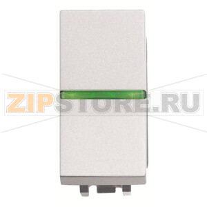 Механизм одноклавишного переключателя с клавишей и контрольной подсветкой, одномодульный, альпийский белый ABB 2CLA210250N1101 