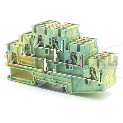 Клемма заземляющая Push-in, желто-зеленая CHIKU RPV 2,5-3L-PE 