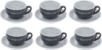 6 Porcelain Cups Latte Art Grey