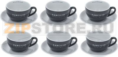 6 Porcelain Cups Latte Art Grey 
