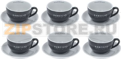 6 Porcelain Cups Latte Art Grey 