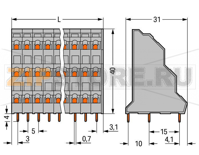 Трехуровневая клемма на печатную плату; 2,5 мм; Шаг контактов 5 мм; 6-пол.; CAGE CLAMP®; 2,50 mm; серые Wago 737-102 Клеммные колодки с соединением CAGE CLAMP®, монтаж проводников при помощи отверткиВысокоплотная трехуровневая конструкция для компактного монтажа нескольких проводников в ограниченном пространствеИндивидуальная маркировка с помощью струйного принтера для всех уровней монтажаКлеммные колодки с объединяющими колодками для распределения потенциалов...