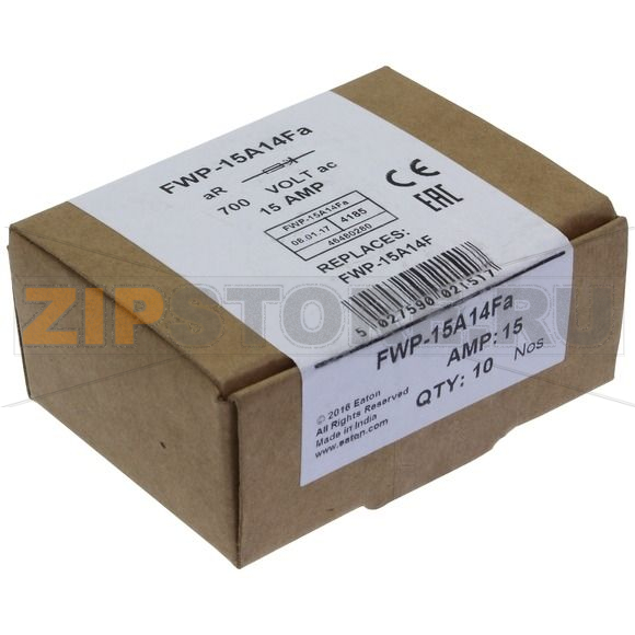 Предохранитель, 15 A, AC 700 В, 200 кА, 14x51 мм, aR, UL Eaton 15AMP 700V AC FERRULE 14.3x50.8M 