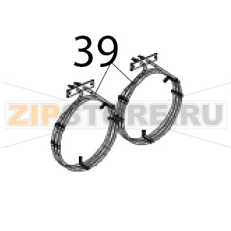 Resistenza orcolare 3000 W, 3 spire, 230 V, D=230 Unox XF 190 Resistenza orcolare 3000 W, 3 spire, 230 V, D=230 Unox XF 190Запчасть на деталировке под номером: 39