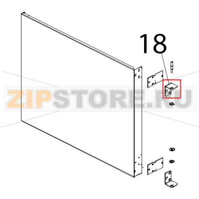 Staffa sup. supporto porta Unox XB 403G Staffa sup. supporto porta Unox XB 403GЗапчасть на деталировке под номером: 18