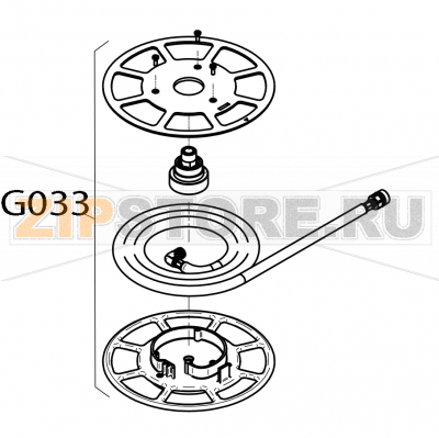 Hose reel for retractable hand shower P3 incl. fixing access Convotherm OES 6.10 Hose reel for retractable hand shower P3 incl. fixing access Convotherm OES 6.10Запчасть на деталировке под номером: G033