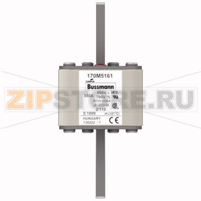 Предохранитель, 550 A, AC 690 В, 200 кА, 2, 61x61x108 мм, aR, DIN, IEC Eaton FUSE 550A 690V 2/1 