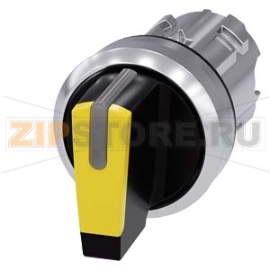 АКТУАТОР ПОВОРОТНОГО ПЕРЕКЛЮЧАТЕЛЯ С ВОЗМОЖНОСТЬЮ ПОДСВЕТКИ, 22MM, КРУГЛ., ГЛЯНЦЕВЫЙ МЕТАЛЛ, РУКОЯТКА КОРОТКАЯ ЧЁРНАЯ С ЖЁЛТОЙ ВСТАВКОЙ, 3 КОММУТАЦИОННЫХ ПОЛОЖЕНИЯ: I>O<II, БЕЗ ФИКСАЦИИ, УГОЛ ПОВОРОТА РУКОЯТКИ 2X45 ГРАД.: 10:30Ч. /12Ч./13:30Ч. Siemens 3SU 