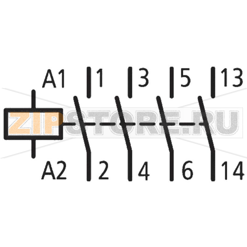 Контактор силовой 3 кВт, 24 В/DC, 7 А: 1 шт Eaton DILM7-10(24VDC) 