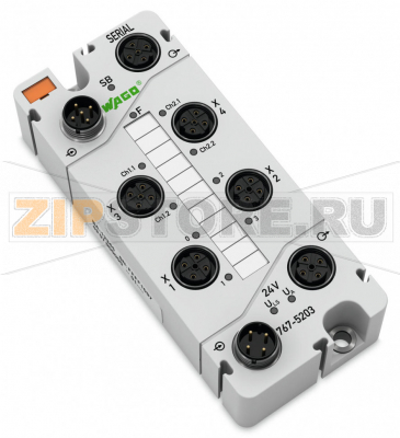 767 Series  I/O System Последовательный интерфейс (RS-232, RS-422/-485); светло-серые Wago 767-5203 Краткое описание:Модуль последовательного интерфейса управляет и контролирует оба устройства (например, сканеры штрих-кода, принтеры, устройства масштабирования, лазерные системы измерения, панели управления, транспондеры), а также интегрированные дискретные вводы-выводыХарактеристики:- 2 последовательных интерфейса (RS-232, RS-422/-485)- 4 дискретных вводов-выводов, 24 В пост.тока / 0,5 А? Возможность выполнения диагностики (поканально/помодульно)- С возможностью параметрирования (последовательный интерфейс, режим работы, счетчик, фильтр, инверсия, стратегия подстановки значения, подстановочное значение, ручной режим, интерактивное моделирование и диагностика)Комплектация:1 маркер WMB, оранжевый1 маркировочная полоса2 защитные крышки M12...