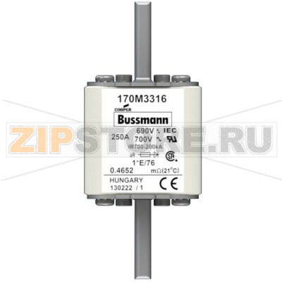 Предохранитель, 50 A, AC 690 В, 200 кА, size 1, 45x59x102 мм, aR, IEC UL Eaton FUSE 50A 690V 1 