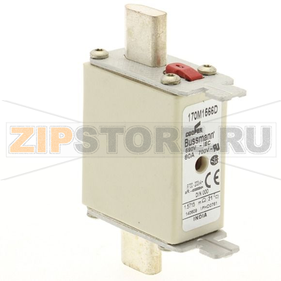Предохранитель, 80 A, AC 690 В, 200 кА, DIN 000, aR, DIN, IEC Eaton FUSE 80A 690V aR DIN 000 HSDNH 