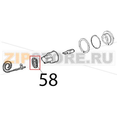 Coperchio sonda temperatura L.M. Unox XFT 110 Coperchio sonda temperatura L.M. Unox XFT 110Запчасть на деталировке под номером: 58