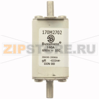Предохранитель, 160 A, AC 690 В, 200 кА, DIN 00, 30x60x79 мм, gR, DIN, IEC Eaton FUSE 160A 690V