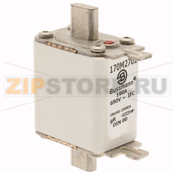 Предохранитель, 160 A, AC 690 В, 200 кА, DIN 00, 30x60x79 мм, gR, DIN, IEC Eaton FUSE 160A 690V 