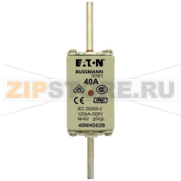 Предохранитель, 40 A, AC 500 В, 120 кА, NH02, gL/gG, IEC Eaton NH FUSE 40A 500V GG/GL SIZE 02