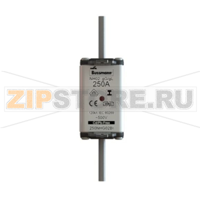 Предохранитель, 125 A, AC 500 В, 120 кА, NH02, gL/gG, IEC Eaton NH FUSE 125A 500V GL/GG SIZE 02 