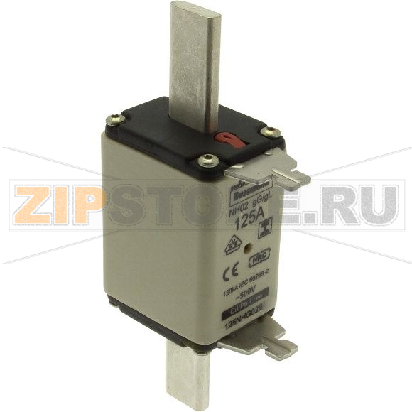 Предохранитель, 125 A, AC 500 В, 120 кА, NH02, gL/gG, IEC Eaton NH FUSE 125A 500V GL/GG SIZE 02 