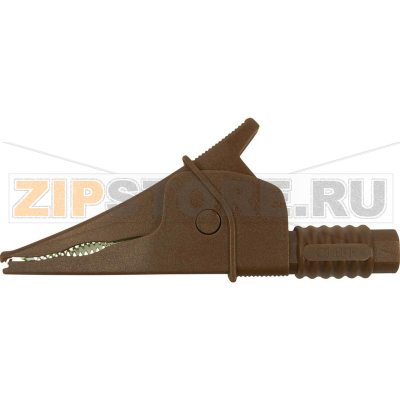 Зажим крокодил для проводов, 4 мм, CAT III 1000 В, коричневый, 1 шт Cliff FCR79900N 