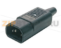Hyperline CON-IEC320C14 Разъем IEC 60320 C14 220В 10A на кабель (плоские выступающие штыревые контакты в пластиковом обрамлении), прямой